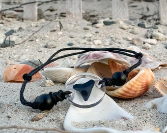 Shark Tooth Bracelet - Black Cord