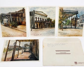 Vintage Rose Roskin Old Sacramento Prints Set of 4 Unframed Street Scenes California Wall Art 12.75x9.75