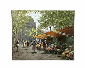 Estampado del mercado de flores de París ALBO Flowers Off The Avenue Street Scene 20x16