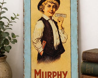 Vintage 1974 Murphy Harmonika Metal Advertising Sign Sanford Heilner 7x19.25”