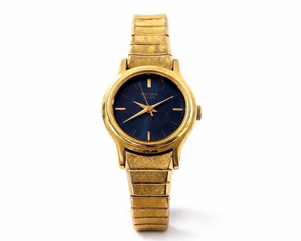 Pulsar Women\'s Watch Y481-1100 Vintage Quartz Gold Dial Stainless Steel 19mm Pulsar Quartz Analog White -Dial Gold Band Y481-X027 Women main image 3