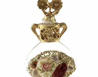 Adrian Designs Perfume Oil Bottle 1/8 oz 24K Gold Plated Handmade USA 2.5”