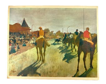 Vintage Kunstdruck Die Parade Edgar Degas Pferderennen Impressionist 18x15