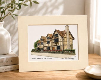 Zoe Kenway Shakespeare’s Birthplace Stratford England Art Print 9x7 Matted