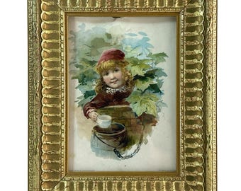 Antique 1893 Lion Coffee Woolson Spice Co Advertising Premium Victorian Girl