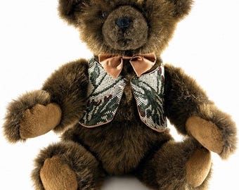Oso de peluche Bialosky Bears de 35,5 cm (14 pulgadas), modelo vintage Russ Berrie Applause, color marrón.