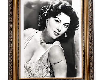 Ava Gardner Framed 8x10 Photo Vintage Hollywood Glamour Portrait Black & White