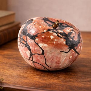 Signed Art Pottery Red Apple Helen A. Inglis Melbourne FL 3” Studio Ceramic
