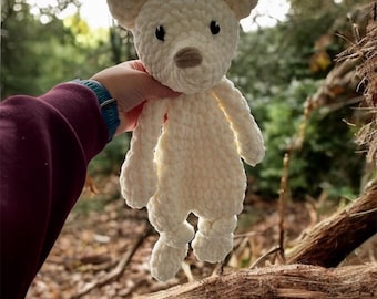 Bear Knotted Lovey, Handmade crocheted Bear Knotted Lovey, Soft Baby Security Lovey, Adorable crochet Bear lovey, ideal baby gift, cute bear