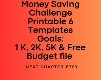 Money Saving Challenge Printable (1K, 2k, 5K) | 6 Templates | Savings Tracker | Savings Planner