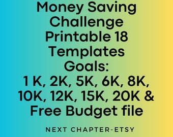 Money Saving Challenge Printable | 18 Templates | Savings Tracker | Savings Planner