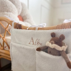 Personalisierter Bett-Organizer/Geburtsgeschenk/DOUDOU-Aufbewahrung