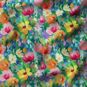 Colorful Wildflowers Pattern Upholstery Print Fabric, Floral Home Decor Fabric,Curtain Furniture Chair Sofa Upholstery Fabric by the Yard