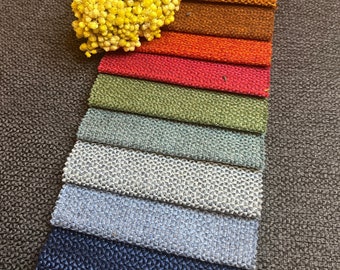 Tejido de tapicería con tejido de canasta: poliéster duradero con aspecto de lino, 140 cm de ancho, por yardas.