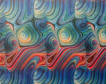 Marbling Pattern Velvet Fabric: Colorful Upholstery, Art Home Decor Fabric by the Yards