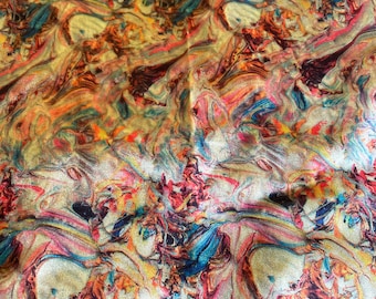 Marbling Pattern Velvet Fabric: Upholstery & Home Decor, By The Yard