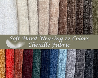 Soft Chenille Upholstery Fabric: Elegant Home Decor, Hard Wearing - 22 Colors Fabric by the Yards