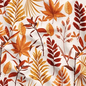 Autumn Leaves Pattern Upholstery Print Fabric, Floral  Home Decor Fabric, Curtain Furniture Chair Sofa, Upholstery Fabric by the Yard