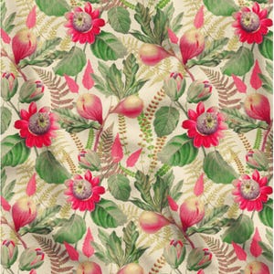 Exotic Flowers Pattern Upholstery Print Fabric, Tropical  Home Decor Fabric, Curtain Furniture Chair Sofa, Upholstery Fabric by the Yard