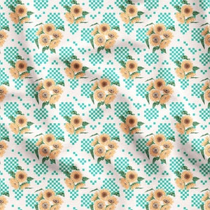 Vintage Sun Flowers Pattern Upholstery Print Fabric, Floral Home Decor Fabric,Curtain Furniture Chair Sofa Upholstery Fabric by the Yard