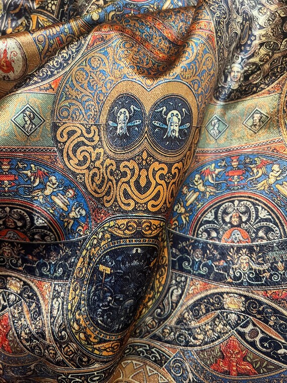 Vintage See Pattern Upholstery Velvet Print Fabric by the Etsy