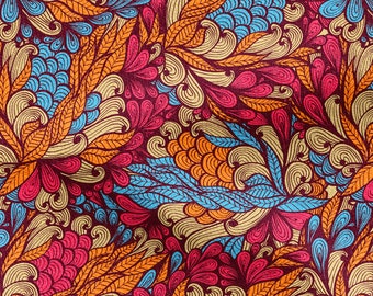 Fuchsia Vintage Floral Upholstery Fabric: Home Decor Print by the Yard