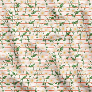 Tela con estampado de margaritas vintage para tapicería, decoración floral para el hogar, cortinas, muebles, sillas, sofás, cortada a medida.