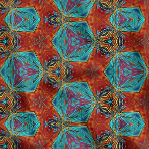 Fractal Geometric Pattern Upholstery Print Fabric, Colorful Home Decor Fabric, Curtain Furniture Chair Sofa Upholstery Fabric by the Yard