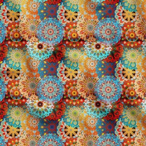 Tela con estampado de mandala vintage para tapicería, tela étnica para decoración del hogar, tela para cortinas, muebles, sillas, sofás, cortada a medida.
