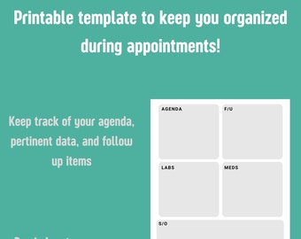 Plantilla de organizador de citas NP/PA imprimible (v1 gris) [enfermero practicante ambulatorio de atención primaria, asistente médico, clínicas escolares]