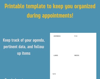 Plantilla de organizador de citas NP/PA imprimible (v1 blanco) [enfermero practicante ambulatorio de atención primaria, asistente médico, clínicas escolares]