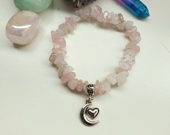 Healing Rose Quartz Luna Bracelet