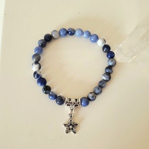 Healing Blue Soladite Flower Bracelet