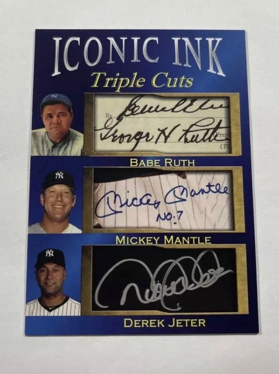 Babe Ruth Mickey Mantle Derek Jeter Iconic Ink New York Yankees