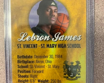 2002-2003 Lebron James ACEO Rookie Phenoms St Vincent St Mary Gold