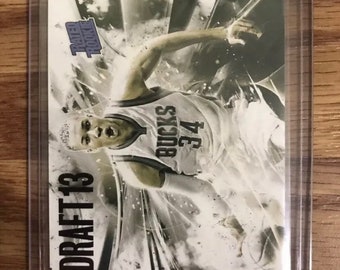 2013-14 Giannis Antetokounmpo ACEO Rookie Draft 13 Milwaukee Bucks RC