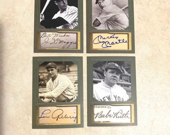 Babe Ruth Mickey Mantle Derek Jeter Iconic Ink New York Yankees