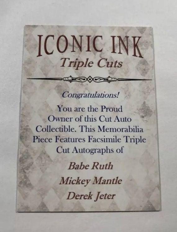 Babe Ruth Mickey Mantle Derek Jeter Iconic Ink New York Yankees