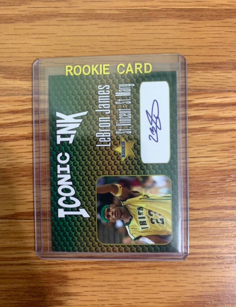 lebron james rookie card auto