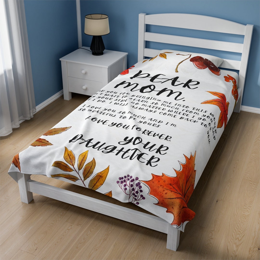 Custom Word Blanket Gift for Mom Plush Fall Blanket Present Etsy