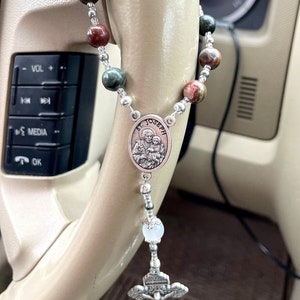 Saint Joseph Decade Auto Rosary - Magnetic Auto Rosary