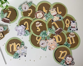 Safari Banner, Jungle Milestone, Safari Milestone Banner, Safari Monthly Banner, Safari Birthday Party, Safari Party Decorations.