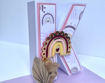 Boho Rainbow 3D Letter, Boho Rainbow Birthday Party, Boho Rainbow Party Decorations.