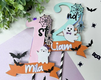 Halloween Cake Topper, Ghost Birthday Theme, Halloween Birthday Party, Ghost Party Decorations, Halloween Custom Cake Topper.