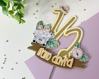 Safari Cake Topper, Jungle Cake Topper, Safari Milestone Banner, Safari Birthday, Safari Party Decorations, Safari Custom Cake Topper.