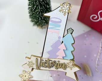 Winter Onederland Cake Topper, Snowflake Cake Topper, One Cake Topper, Winter Onederland Birthday, 1st Birthday Cake Topper, Winter Birthday