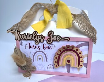Boho Rainbow Treats Box, Boho Rainbow Birthday Party, Boho Rainbow Party Decorations, Boho Rainbow Custom Gable Box. Boho Rainbow Favor Box.