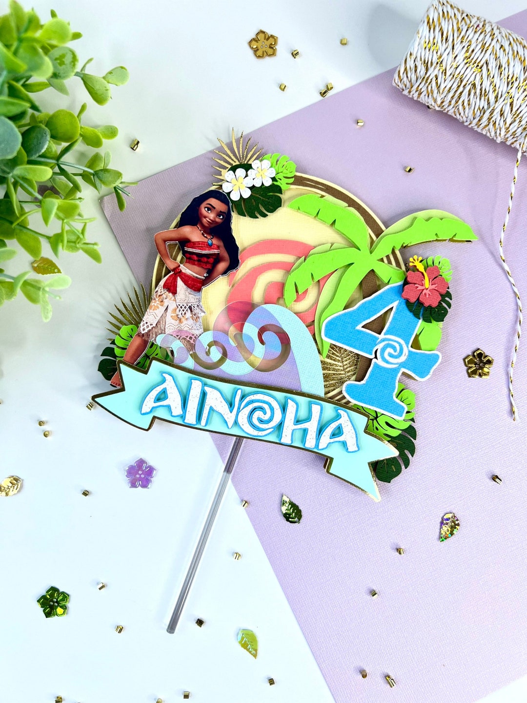 Moana Cake Topper, Moana 3D Letter, Moana Set, Moana Birthday, Moana