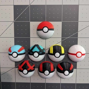 Variety Poké Ball Magnets Collection (colored)