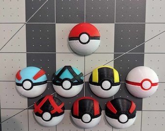 Variety Poké Ball Magnets Collection (colored)